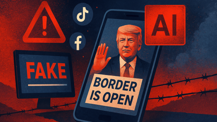 Migrants targeted with false social media posts showing Trump claiming the border is open