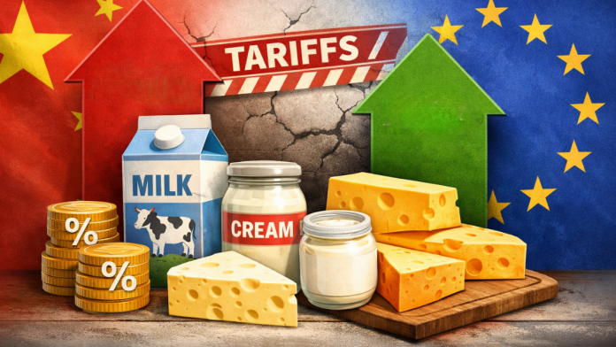 Tariffs of 21.9% to 42.7% target EU dairy products as China cites damage to domestic producers