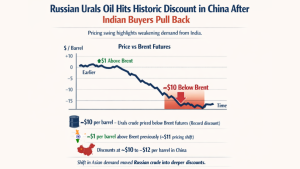 Russian Urals oil hits historic discount in China after Indian buyers pull back