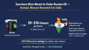 Sanctions were meant to choke Russian oil — instead, Moscow rerouted it to India