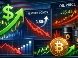 Dollar gains and bond yields rise as oil prices and strong data spark inflation worries