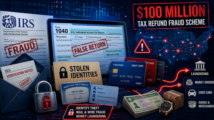 Two individuals charged in multi-year tax fraud scheme targeting over $100 million in refunds